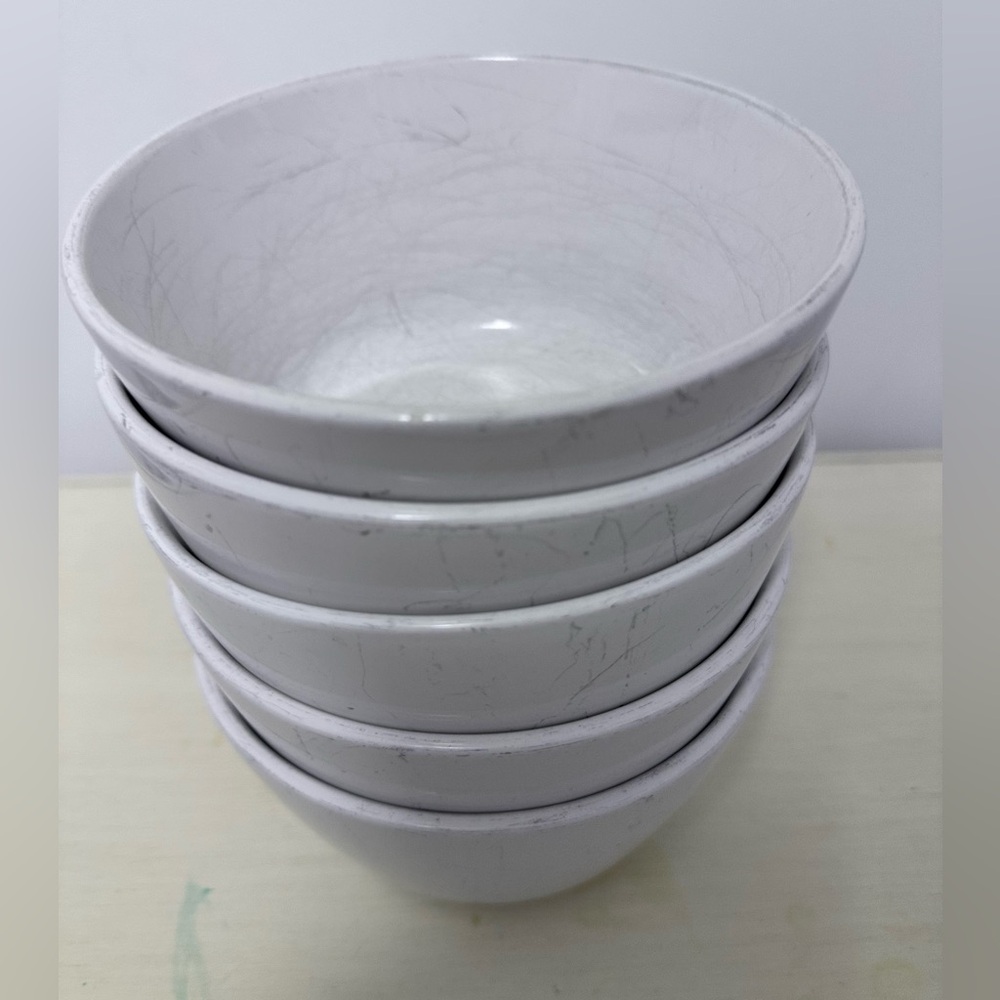 PROJECT 62 White Large Heavy Stoneware Cereal Soup Bowls Set of 5